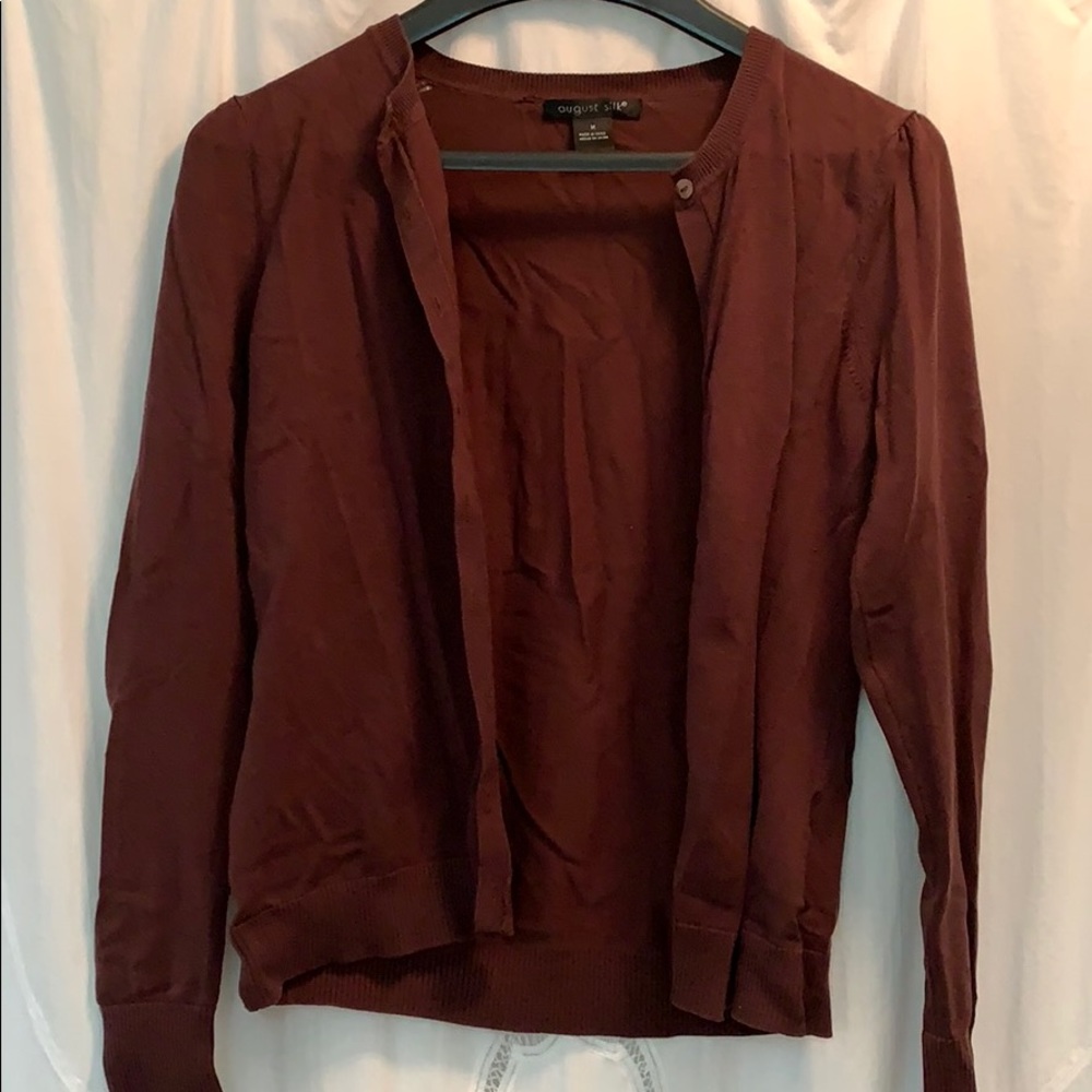 August Silk Brown Cardigan